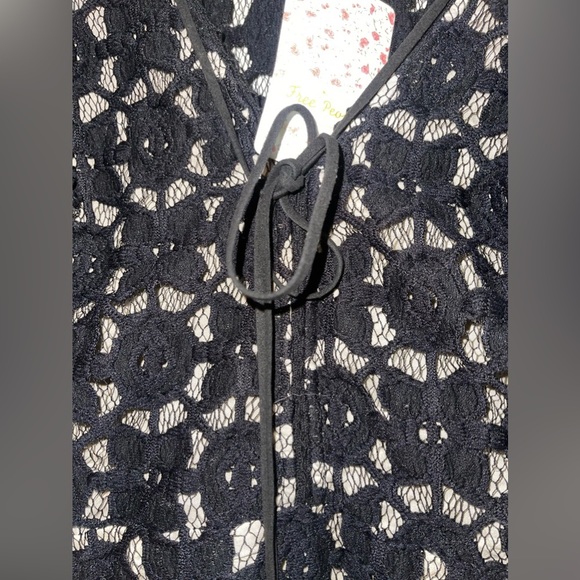 Free People Back to Black Crochet Mini Dress 4 - Picture 13 of 16